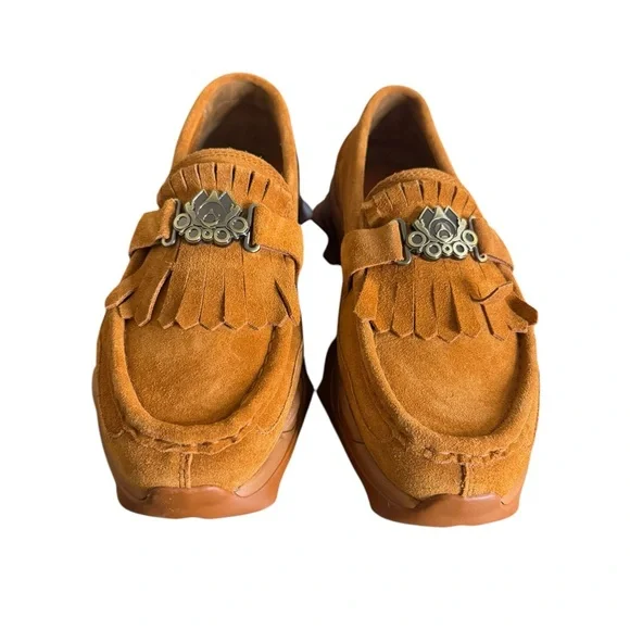 Plomo Men's Orange Suede Loafers